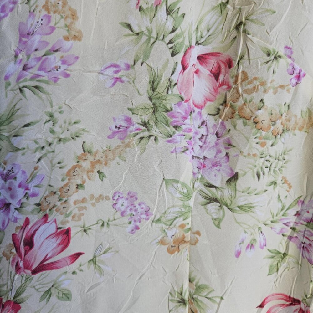 Vintage R&K Originals Light Cream Floral Cottage Style Maxi/Flare Dress Size M - Picture 10 of 16